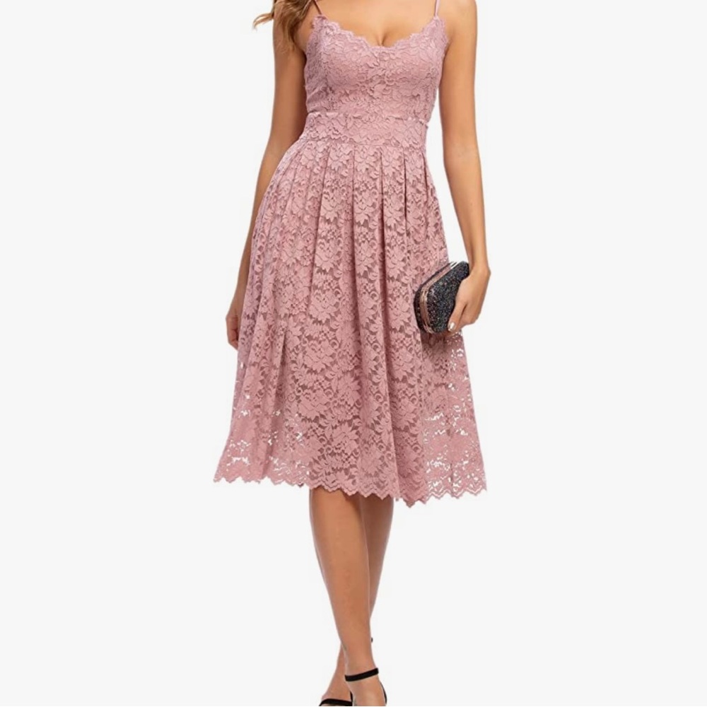 Atnlewhi Womens Spaghetti Strap V Neck Dress